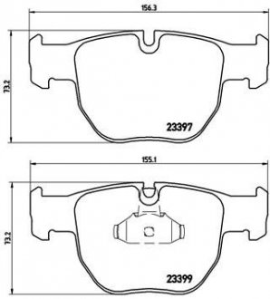 Гальмівні колодки, дискове гальмо (набір) BREMBO P44012 (фото 1)