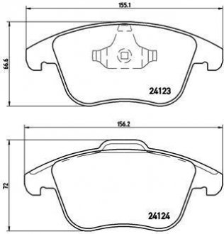 Колодки тормозные дисковые, к-кт. BREMBO P44020 (фото 1)