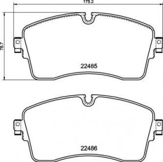 Комплект передних тормозных колодок. BREMBO P44028 (фото 1)