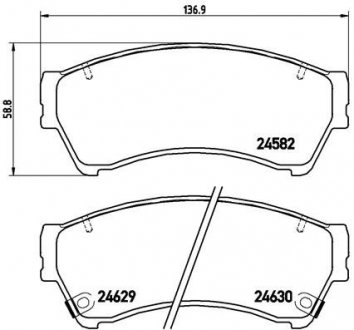 Колодка гальм. диск. MAZDA 6 передн. (вир-во) BREMBO P 49 039