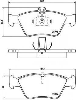 Тормозные колодки передние 2.0-2.2CDI BREMBO P50023