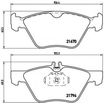 Тормозные колодки, дисковый тормоз (набор) BREMBO P50026 (фото 1)