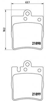 Тормозные колодки, дисковый тормоз (набор) BREMBO P50033 (фото 1)