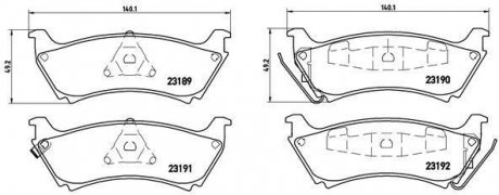 Тормозные колодки, дисковый тормоз (набор) BREMBO P50040 (фото 1)