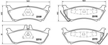 Гальмівні колодки, дискове гальмо (набір) BREMBO P50044