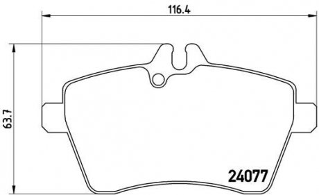 Тормозные колодки, дисковый тормоз (набор) BREMBO P50056 (фото 1)