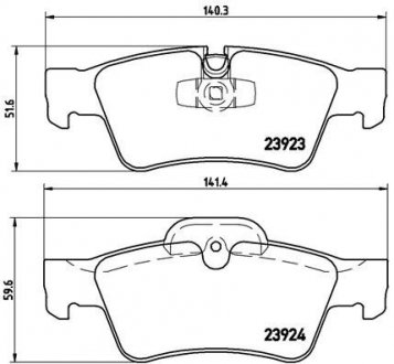 Колодка тормозов. диск. MB GL-CLASS задн. (выр-во) BREMBO P 50 064