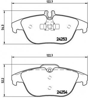 Тормозные колодки, дисковый тормоз (набор) BREMBO P50068 (фото 1)