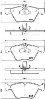 Тормозные колодки, дисковый тормоз (набор) BREMBO P50075 (фото 1)