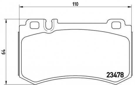 Тормозные колодки, дисковый тормоз (набор) BREMBO P50077 (фото 1)