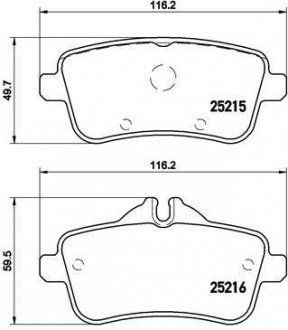 Комплект тормозных колодок из 4 шт. дисков BREMBO P50101