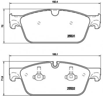 Колодка тормозов. диск. передн. (выр-во) BREMBO P 50 102