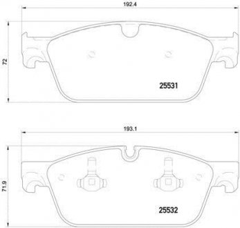 Комплект тормозных колодок, дисковый механизм BREMBO P50 112 (фото 1)