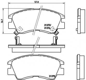 Гальмівні колодки, дискове гальмо (набір) BREMBO P54008 (фото 1)