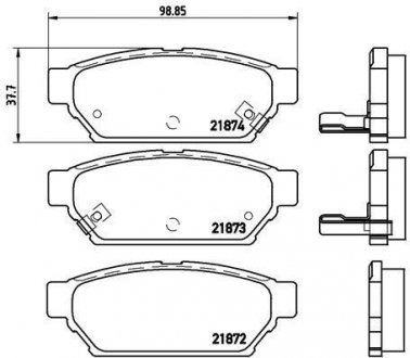 Гальмівні колодки, дискове гальмо (набір) BREMBO P54016