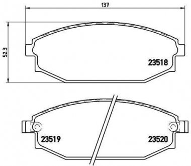 Гальмівні колодки, дискове гальмо (набір) BREMBO P54027