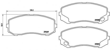 Тормозные колодки, дисковый тормоз (набор) BREMBO P54043