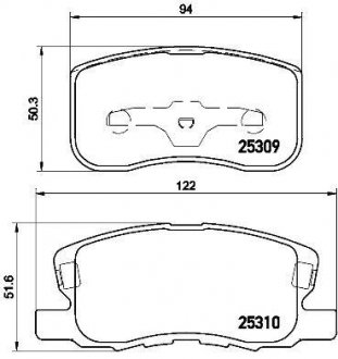 Комплект тормозных колодок, дисковый механизм BREMBO P54 046