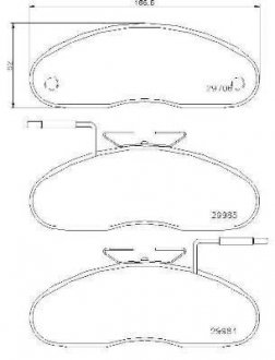 Тормозные колодки, дисковый тормоз (набор) BREMBO P56019 (фото 1)