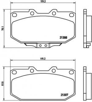 Тормозные колодки, дисковый тормоз (набор) BREMBO P56025 (фото 1)