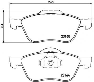 Тормозные колодки, дисковый тормоз (набор) BREMBO P56037 (фото 1)