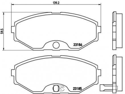 Тормозные колодки, дисковый тормоз (набор) BREMBO P56045 (фото 1)