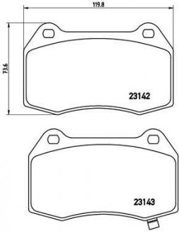 Тормозные колодки, дисковый тормоз (набор) BREMBO P56047 (фото 1)