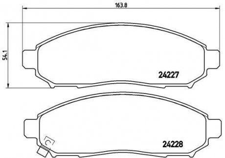 Тормозные колодки, дисковый тормоз (набор) BREMBO P56059 (фото 1)