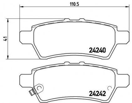 Тормозные колодки, дисковый тормоз (набор) BREMBO P56060 (фото 1)