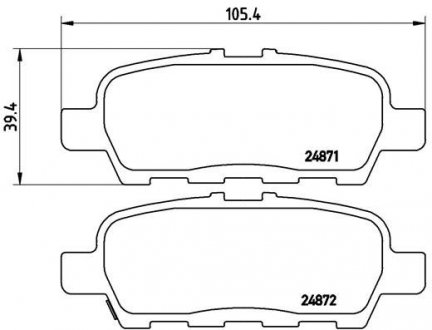 Тормозные колодки, дисковый тормоз (набор) BREMBO P56068 (фото 1)