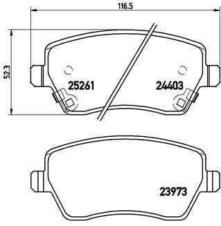 Колодки тормозные дисковые, к-кт. BREMBO P56086 (фото 1)