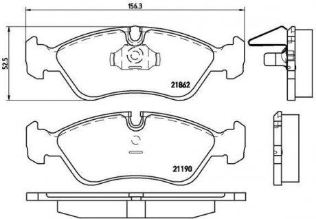 Гальмівні колодки, дискове гальмо (набір) BREMBO P59017 (фото 1)