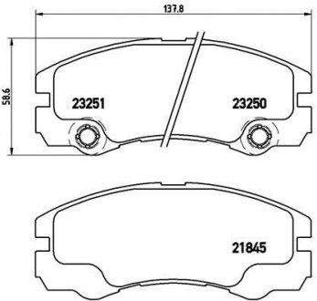 Тормозные колодки, дисковый тормоз (набор) BREMBO P59033 (фото 1)