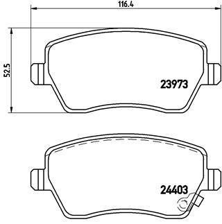 Тормозные колодки, дисковый тормоз (набор) BREMBO P59050 (фото 1)