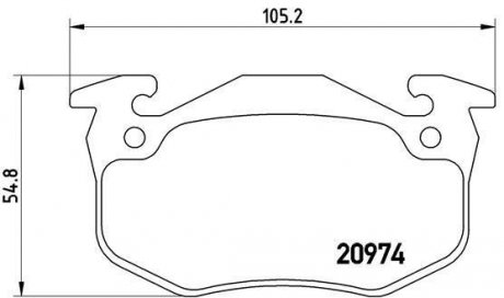 Тормозные колодки, дисковый тормоз (набор) BREMBO P61032 (фото 1)