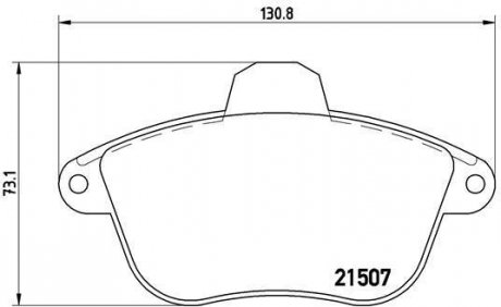 Гальмівні колодки, дискове гальмо (набір) BREMBO P61048 (фото 1)