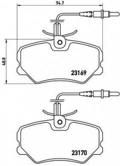 Тормозные колодки, дисковый тормоз (набор) BREMBO P61050 (фото 1)