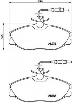 Гальмівні колодки, дискове гальмо (набір) BREMBO P61057 (фото 1)