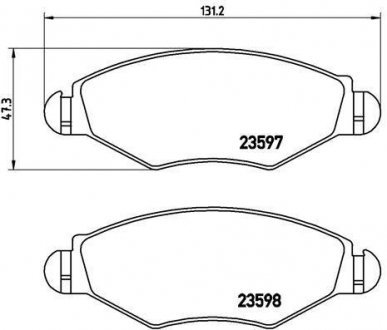 Гальмівні колодки, дискове гальмо (набір) BREMBO P61063 (фото 1)