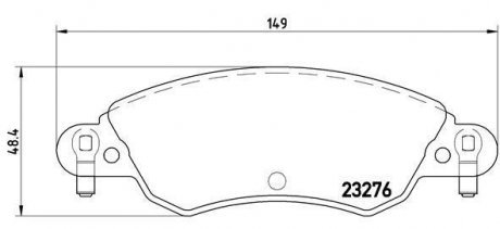 Тормозные колодки, дисковый тормоз (набор) BREMBO P61070 (фото 1)