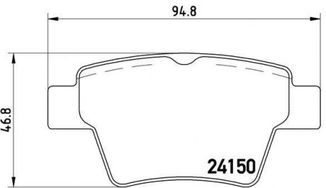 Тормозные колодки, дисковый тормоз (набор) BREMBO P61080 (фото 1)