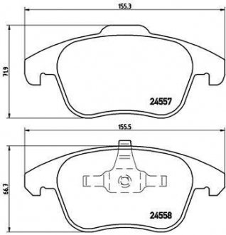 Гальмівні колодки, дискове гальмо (набір) BREMBO P61086 (фото 1)