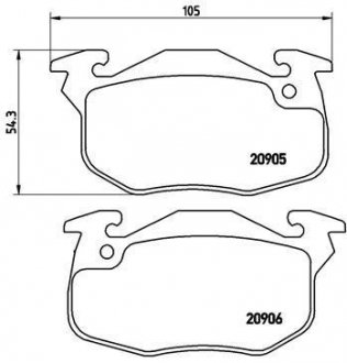 Гальмівні колодки, дискове гальмо (набір) BREMBO P61097