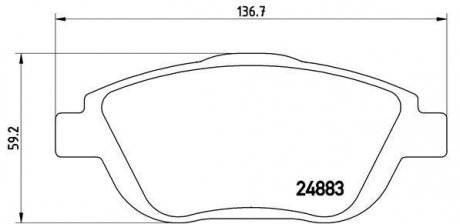 Тормозные колодки, дисковый тормоз (набор) BREMBO P61103