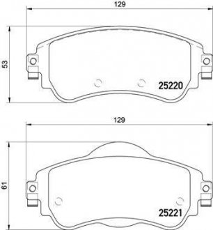 Колодки гальмівні DS4 C4.. BREMBO P61105 (фото 1)