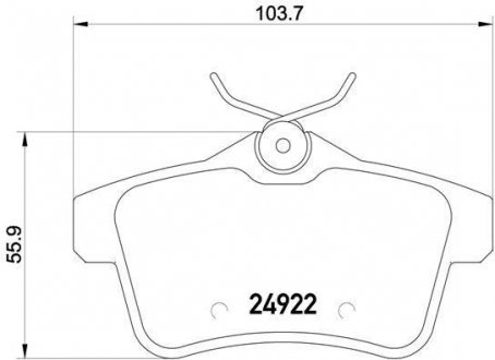 Комплект тормозных колодок, дисковый механизм BREMBO P61114 (фото 1)