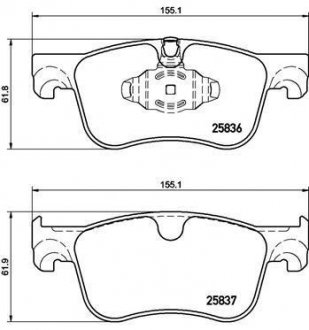 Колодки тормозные C4 PICASSO II.. BREMBO P61116 (фото 1)