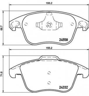 Колодки тормозные C4 PICASSO DS4 P3008,5008 BREMBO P61117