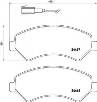 Колодки тормозные JUMPER 06- DUCATO BOXER BREMBO P61118 (фото 1)