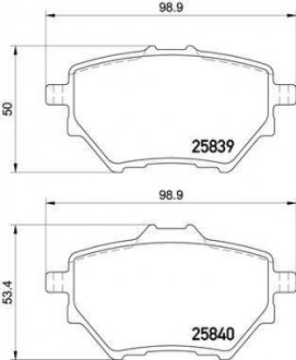 Комплект тормозных колодок задний BREMBO P61122